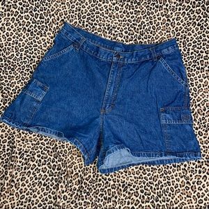 Vintage Riders High Waisted Cargo Shorts Medium Wash 100% Cotton 18M